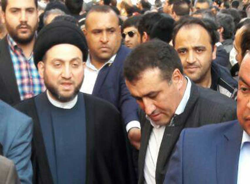 درحاشیه مراسم تشییع پیکر حضرت آیت الله هاشمی رفسنجانی مهندس وحید کاظم زاده قاضی جهانی در کنار  عمار حکیم رییس مجلس اعلای عراق