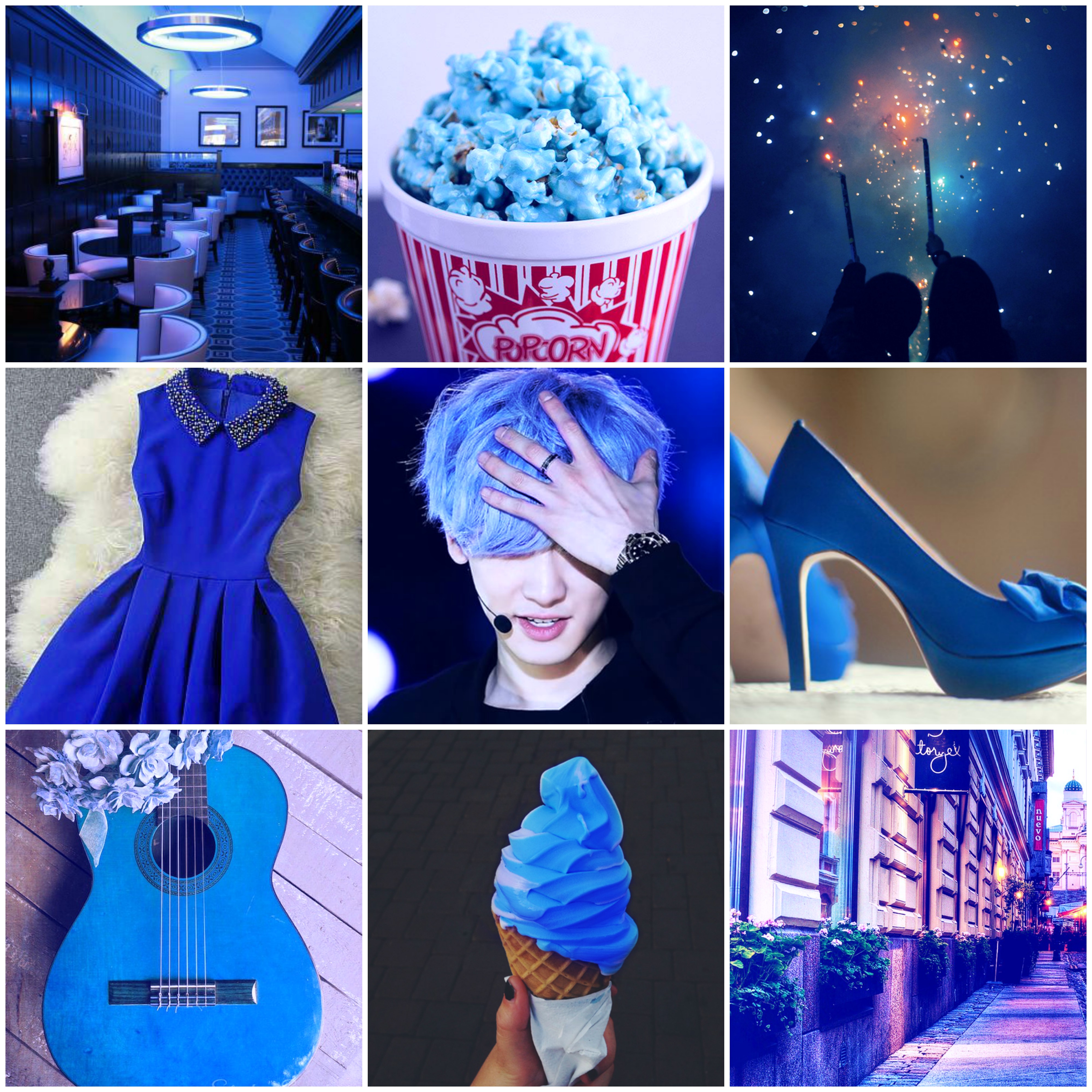 chanyeol - yeol - exo redium - concert- exo - mood board - اکسو - مود بورد- چانیول - چان - یول- blue moodboard