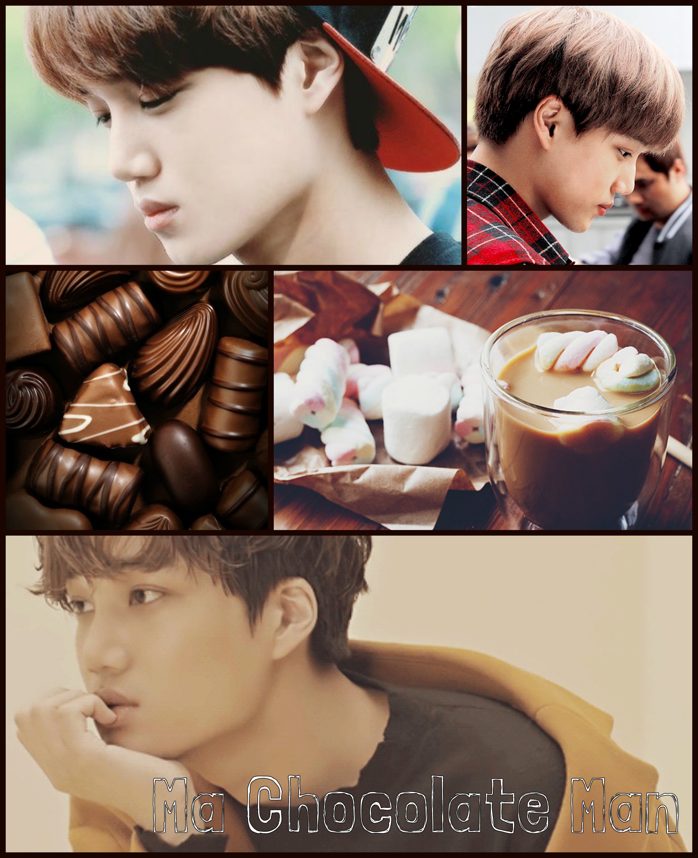 kai - mood board - exo - brown - exol-اکسو - کای -مود بورد - ma chocolate man