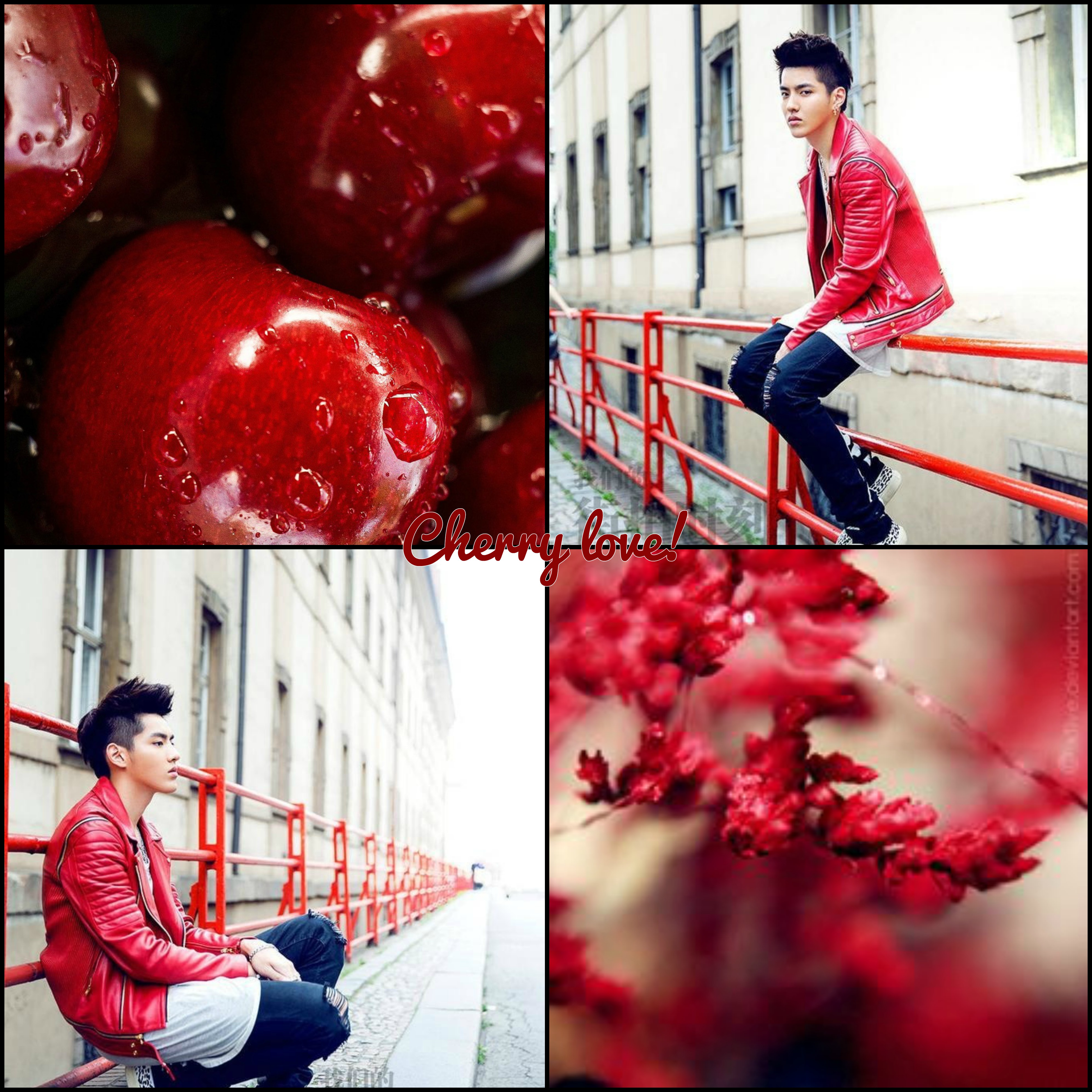 کریس - مورد بورد - اکسو - kris - july - juice - exo mood board - cherry love