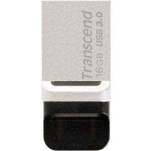 Transcend JetFlash 880s OTG Flash Memory - 16GB نقره ای