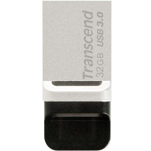Transcend JetFlash 880s OTG Flash Memory - 32GB نقره ای