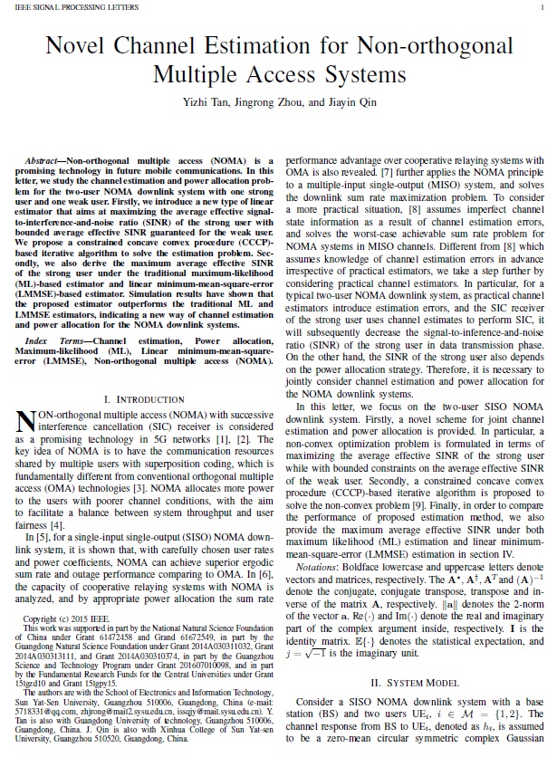 telcomsim.ir / Novel Channel Estimation for Non-orthogonal Multiple Access Systems telcomsim.ir /