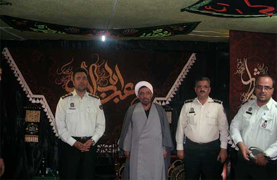 بازدید سرکلانتری یازدهم فاتب وکلانتری 106 شهید نامجو از حسینیه شهید دولت آبادی