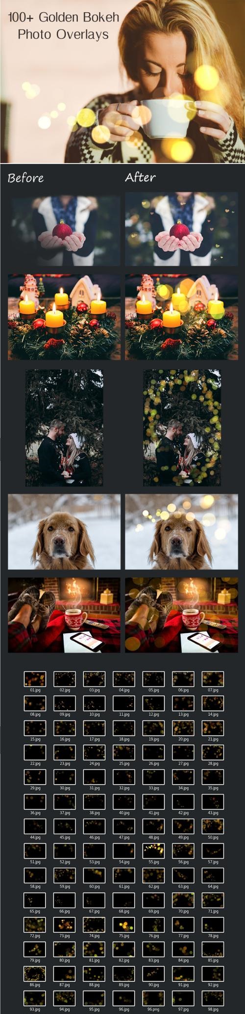 100 Golden Bokeh Photo Overlays دانلود پک آماده : 100 Golden Bokeh Photo Overlays