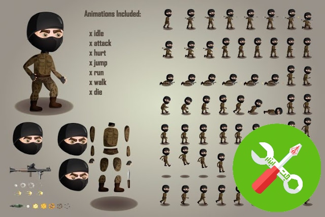 پکیج کاراکتر 2D GAME TERRORISTS