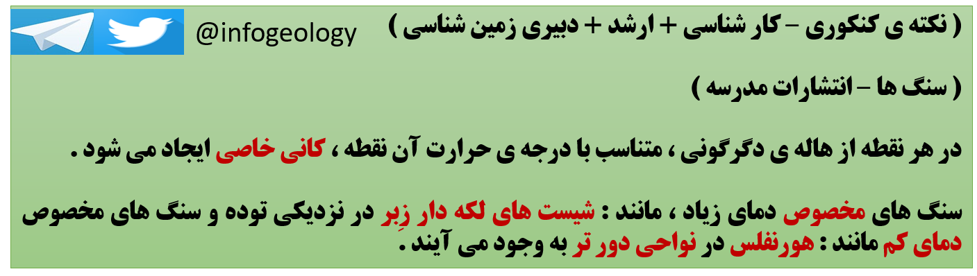 26 - نکته ی کنکوری - کارشناسی + ارشد + دبیری زمین شناسی .
