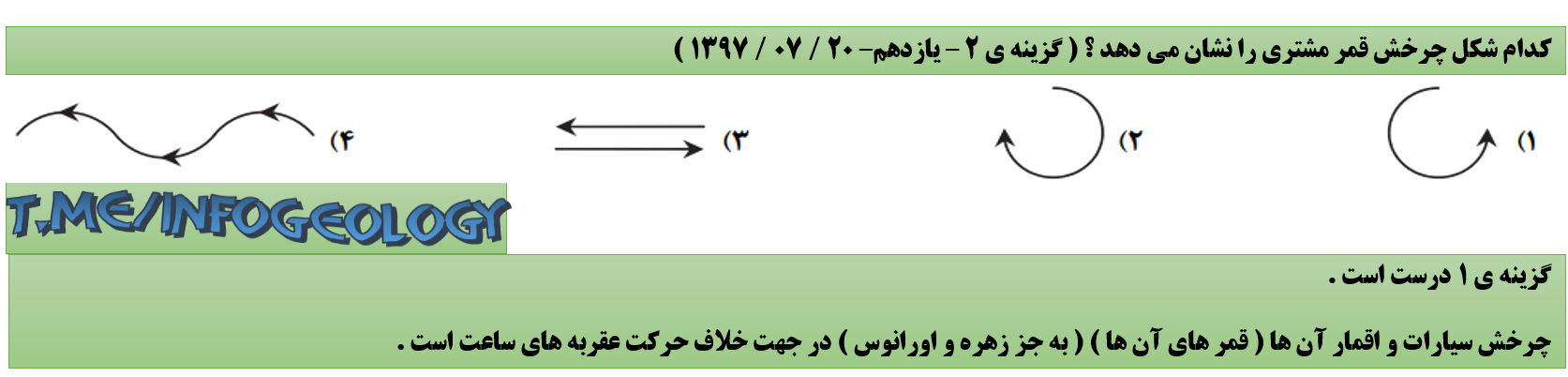 34 - تست از شکل چرخش قمر سیاره ی مشتری .
